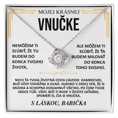 Mojej krásnej vnučke – Náhrdelník s bielym 14k zlatom so zirkónovými kryštálikmi ORIANA