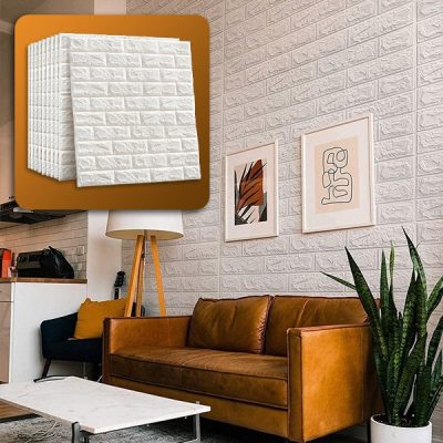 Papier peint autocollant avec motif 3D de briques (5 pièces) | BRICKSBY