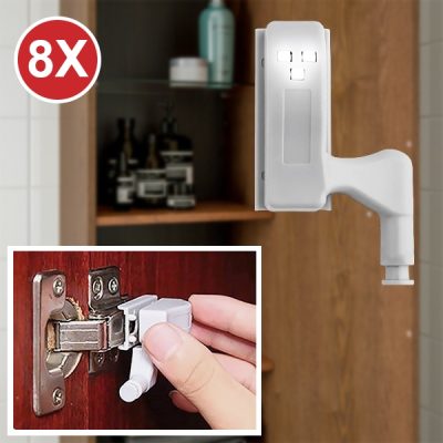 LED svetlo so senzorom na pánt dvierok (8 ks) | HINGELED