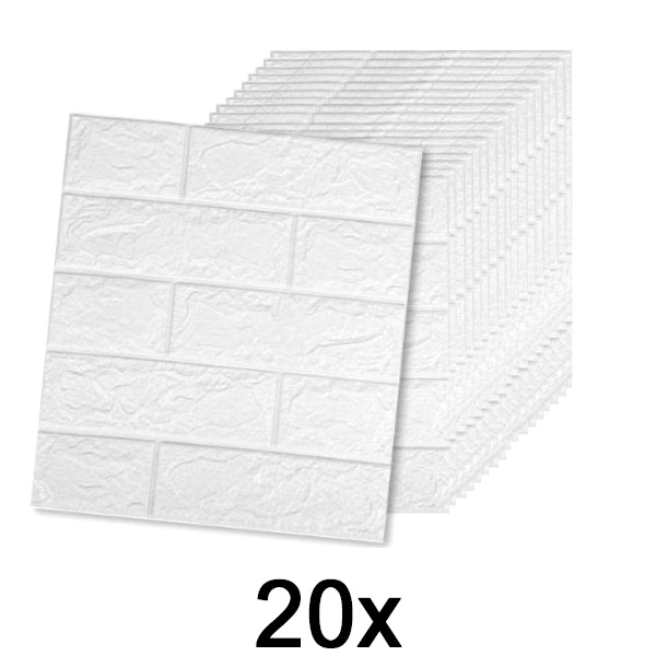 4x (5 kusov) Samolepiaca tehlová tapeta s 3D vzorom | BRICKSBY